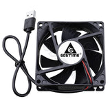 Gdstime DC 5V 12V 24V Fan 80mm*25mm PC CPU Cabinet Cooler Fan 8025 Dual Ball Axial Cooling Fan for Computer Case&Laptop Cooling