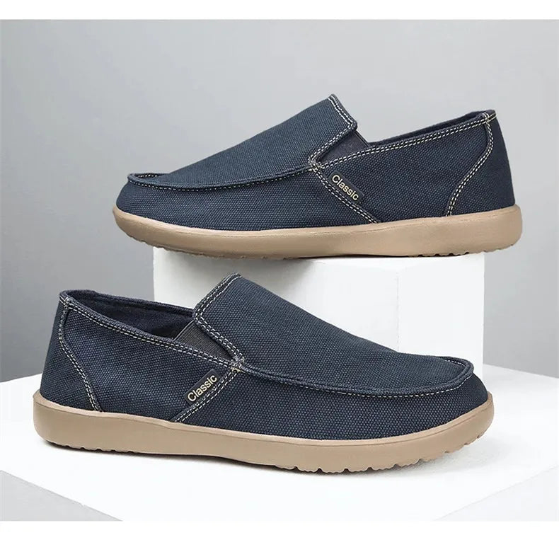 Fashion Men's Sneakers Canvas Breathable Men's Walking Driving Shoes Comfortable Outdoor Men Flats Casual Shoes Tenis Masculino