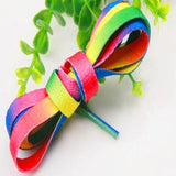 1Pair Colorful Flat Shoe laces Rainbow Gradient Shoelaces for High-top Canvas Sneaker Laces Shoes accessories Shoelace Strings