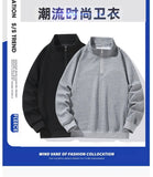 Big Size Clothing Store Sweatshirt Men Half Turtleneck Zip-up Long Sleeve Pullover Male Loose Fit Spring Autumn Large Plus 10XL