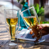 Creative Double Layer Glass Beer Mug Coffee Milk Water Cup Juice Drink Cups Wine Glass Home Drinkware Bar Accessories