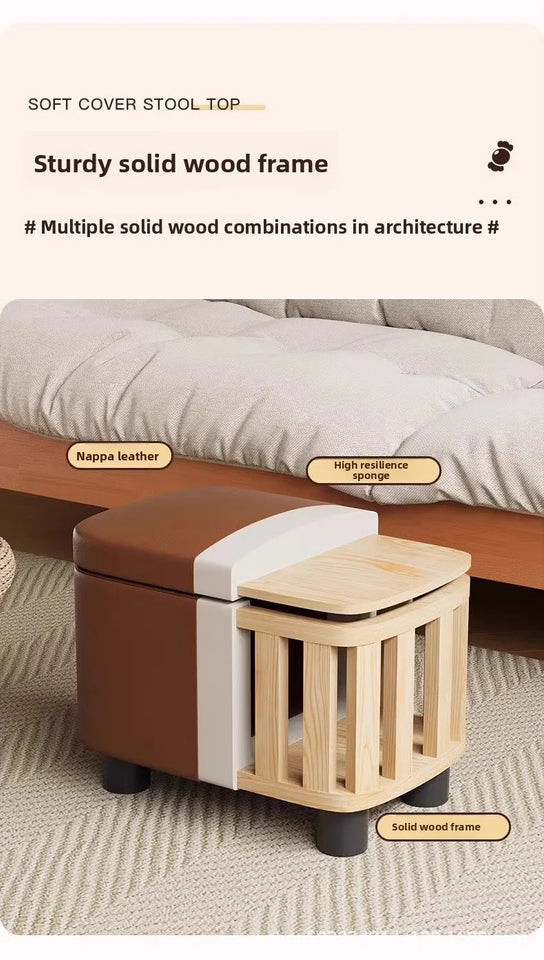 Shoe Cabinets Shoe Stool Upholstered Shoe Bench Storage Ottoman Seat Entryway Hallway Living Room Soft Padded Faux Leather