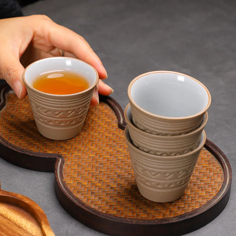 Saudi Arabian Coffee Cup Small Vintage Coarse Ceramic Concentrated Latte Cup Creative Antique Ceramic Afternoon Tea Cup