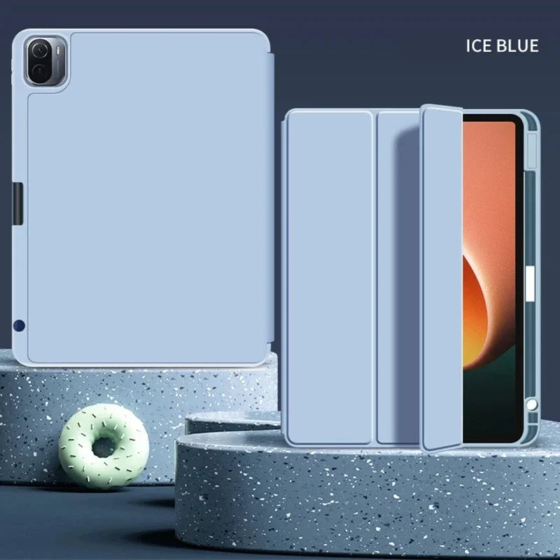 Coque For Xiaomi Pad 7 Case with Pen Holder PU Leather Soft Back Trifold Stand Cover For Xiaomi Pad 7 Pro Mi Pad 7 Case 11.2''