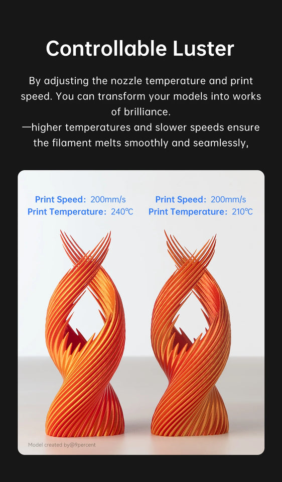 ANYCUBIC Dual-Color Silk Filament Silk Texture FDM 3D Printer PLA Filament Shine Bright Multicolor Silk 3D Printing Material