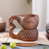 (1pcs) Creative Small Wooden Milk Cup 6/8oz 180-240ml Finland Wooden Coffee Cup