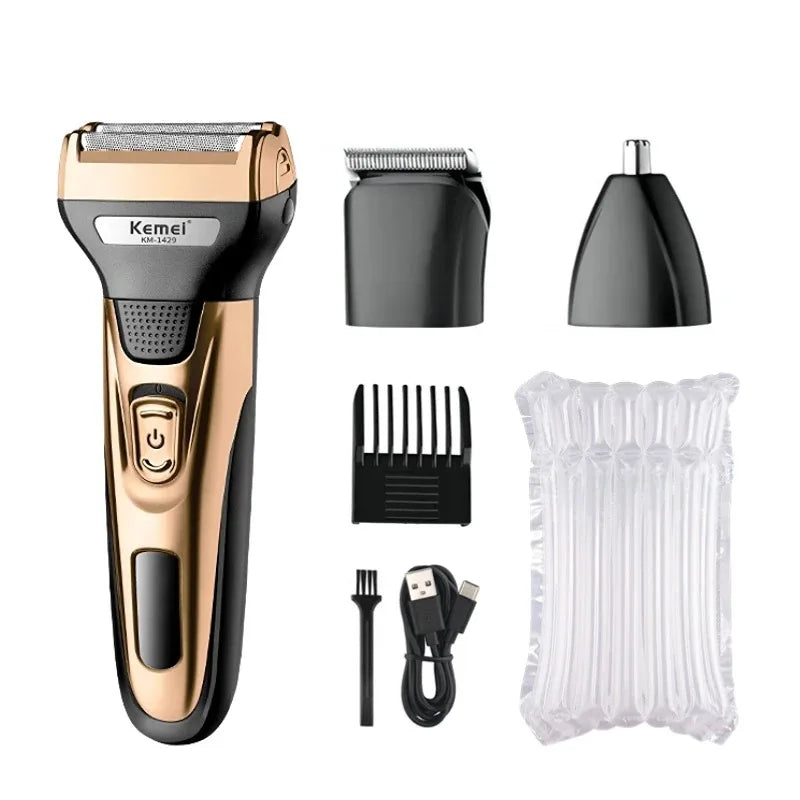 Kemei KM-1429 3 in 1 Electric Beard Shaver Professional Nose Trimmer Detachable Blade Mens Multifunctional Hair Cutting Machine