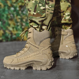 2024 New Winter Work boots Men's Desert Tactical Boots Outdoor Hiking Shoes Men's Leather Desert Combat Ankle Boots Plus Size