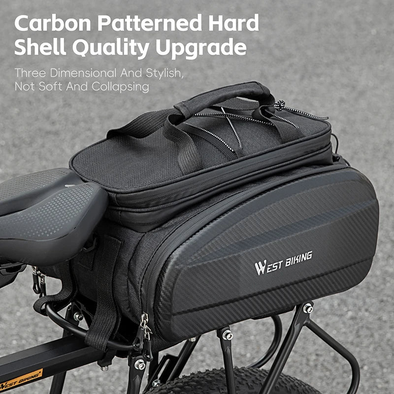 WEST BIKING Cycling Trunk Bag Large Capacity Bicycle Pannier Multifunctional Reflective Bike Bag Travel Bag MTB Bike Accessories