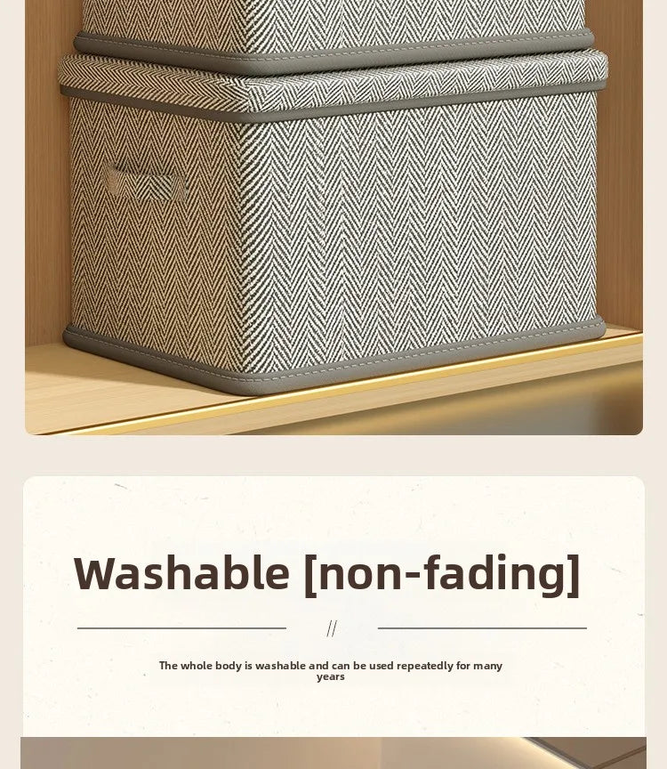 Clothes Storage Box Household Large-capacity Wardrobe Snacks Toys Layered Finishing Artifact Folding Storage Box Basket with Lid