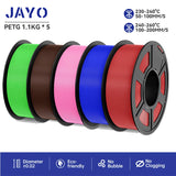 JAYO filaments petg 5Rolls Mixed colors 3D Printer Filament 1.75mm 100% No Bubble FDM 3D Printer Materials DIY Gift 1.1KG/1rolls
