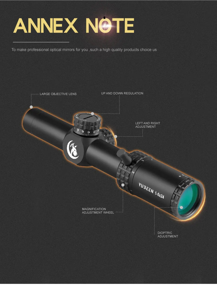 1-5x24 SFP LPVO Hunting Scope Tactical Optics Scope Hunting Sight Number Reticle Hunting