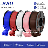 JAYO filaments petg 5Rolls Mixed colors 3D Printer Filament 1.75mm 100% No Bubble FDM 3D Printer Materials DIY Gift 1.1KG/1rolls