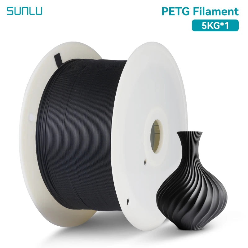 SUNLU 5KG PETG/PLA/PLA PLUS 3D Filament 1.75mm Large Spool Neatly Wound Big Roll Printing Filament for Most FDM 3D Printer