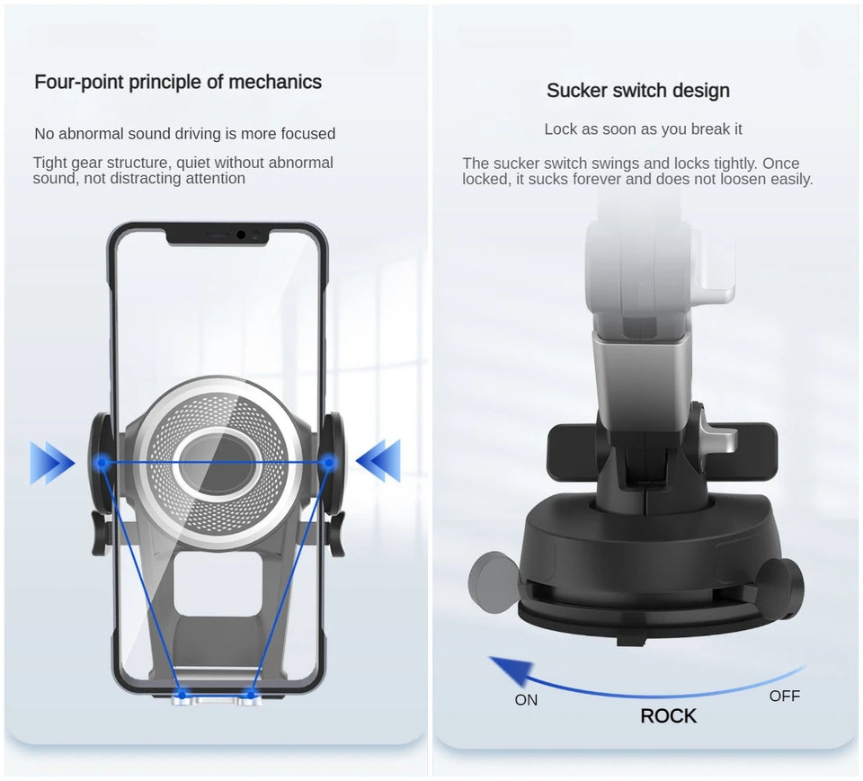 Heavy Duty Phone Mount for Car Windshield Dashboard Long Arm Suction Cup Phone Stand Holder 4.7-6.8inch Smartphone GPS Mount