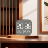 Metal Brushed Wall Clock Multifunctional Electronic Clock LED Electronic Alarm Clock Minimalist Alarm Clock LED Electronic Clock