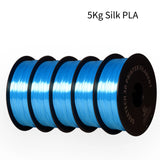GEEETECH 5 rolls 3D Silk PLA Filament 1Kg/roll 1.75mm Spool Wire For 3D Printer Material,Safety, Vacuum packaging, special color