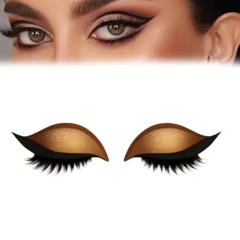 Eyeshadow And Eyelash Stickers, Lazy Eye Shadow Eyelash Patch, 2-in-1 Reusable Eye Makeup Stickers Self-Adhesive Quick Makeup