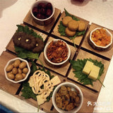 Creative Jiugongge Molecular Cuisine Western Restaurant Plate Dessert Wooden Tableware Restaurant Dim Sum Plate Barbecue Plate