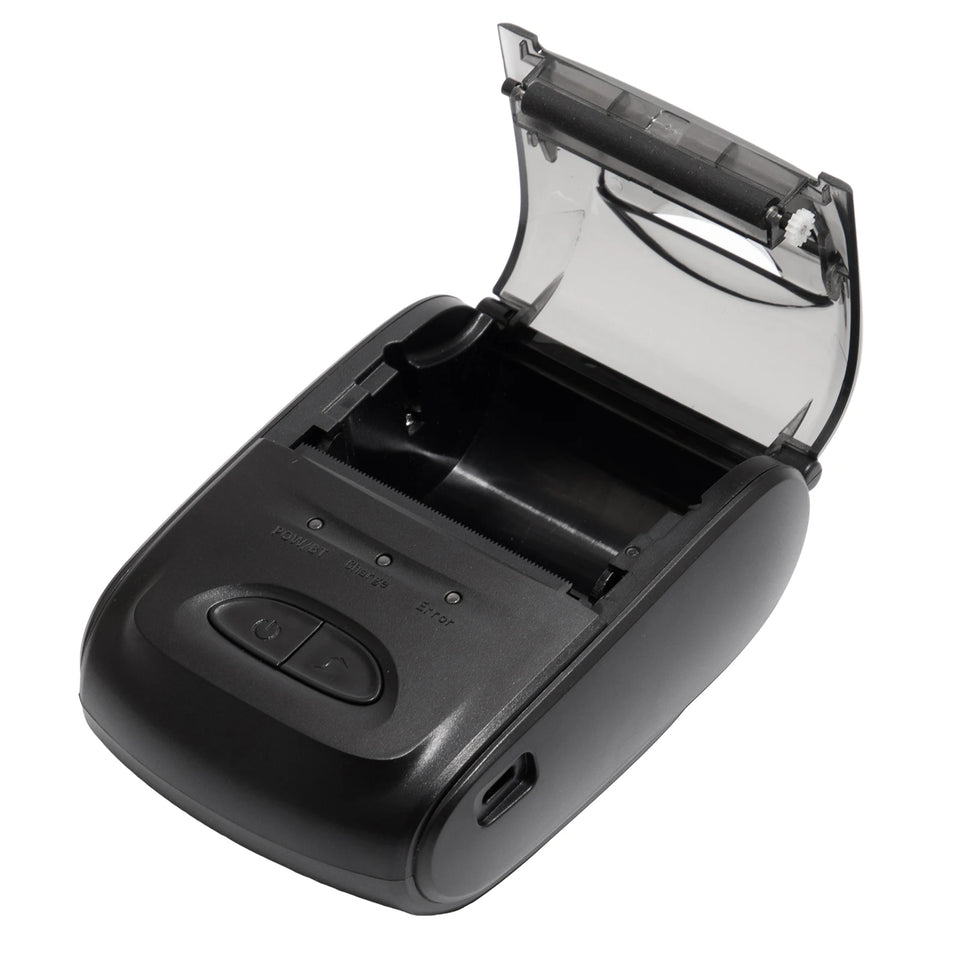 Receipt Printer Portable 58mm Mobile Thermal Printer Wireless BT Mini Bill Ticket Printing Printer with 1pcs Thermal Paper Rolls