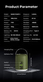 WESTTUNE Tiny Air Pump with Camping Lantern 4.5kPa Air Pump with Magnetic Design for Inflatable Air Mattress Sleeping Pads