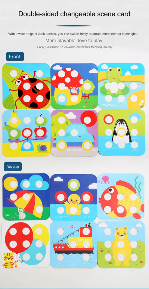 Children's Early Learning Puzzle Interactive Toys, Mushroom Nail Game, Intelligence Puzzle, Color Recognition