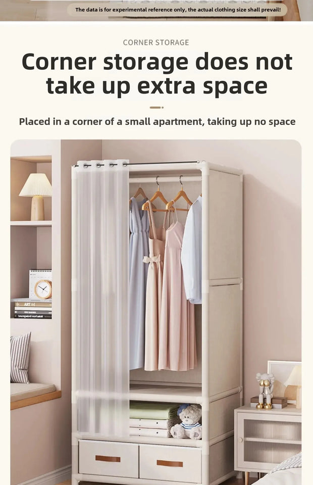 Large Capacity Portable Wardrobe Closet Durable Sturdy Assembly Clothes Organizer Bedroom Dustproof Storage Solution