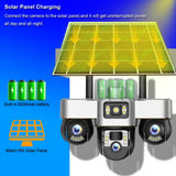 V380 Pro Solar Camera 3 Lens WiFi Security Cameras Outdoor Smart Home Solaire Power PTZ IP 15MP Night Vision CCTV Surveillance