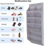 Multi-pockets Wall Storage Bag Large Over Door Hanging Shoe Organiser Behind Doors with 4 Metal Hooks Shoes Rack Storage Bags
