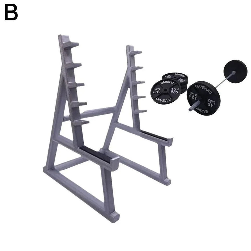 Creative Barbell Rack Pen Holder With Barbells And Weights Desk Pen Organizer Mini Squat Rack Ornaments Stationery Storage Rack