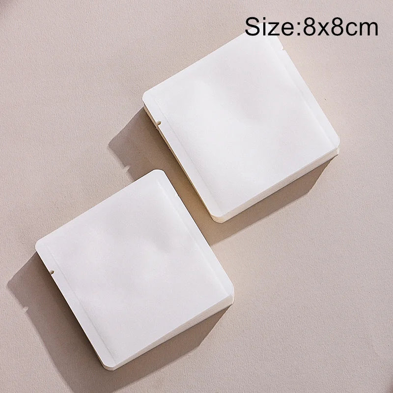 StoBag 200pcs Wholesale Cotton Paper White Packaging Bags Small Heat Sealing for Tea Coffee Powder Storage Pouches Portable