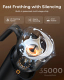 Milk Frother and Steamer, 8-in-1 Electric Frother for Coffee, 400ml Large Capacity Detachable Milk Steamer Dishwasher Safe