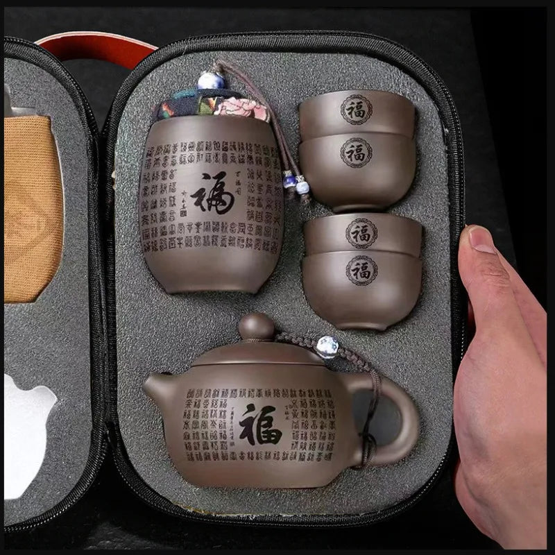 Tea set gifts, travel tea sets, convenient one pot, four cups, quick guest cups, outdoor portable tea sets, cup sets