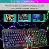 Computer Desktop Wired Gaming Keyboard Mouse Mechanical Feel Led Light Backlit Keyboard Mouse Combos