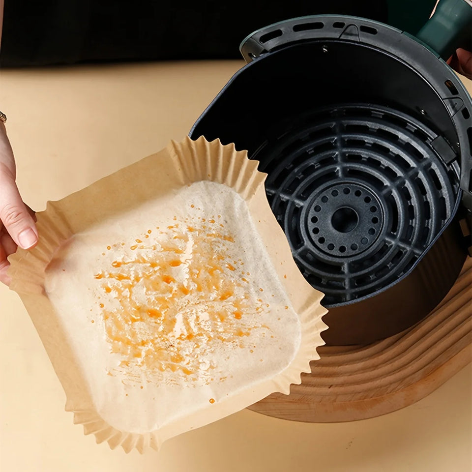30/50/100Pcs Air Fryer Disposable Paper Non-Stick Airfryer Baking Papers Round Air-Fryer Paper Liners Paper Kitchen Accessories