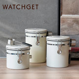 watchget 1.2/1.5/1.8L Airtight Canister Coffee Bean Storage One Way Releasing Valve Container with Date Tracker and Scoop
