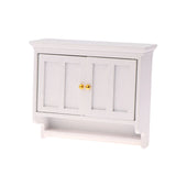 1/12 Dollhouse Miniature Wall Cabinet Closet Shelves Model Doll Home Cabinets Furniture Decor Toy Dolls House Accessories