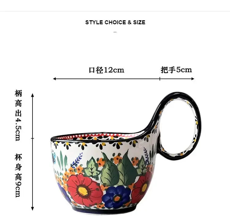 450ml Hand-painted Ceramic Coffee Mug Coffee Milk Tea Breakfast Drinking Mugs