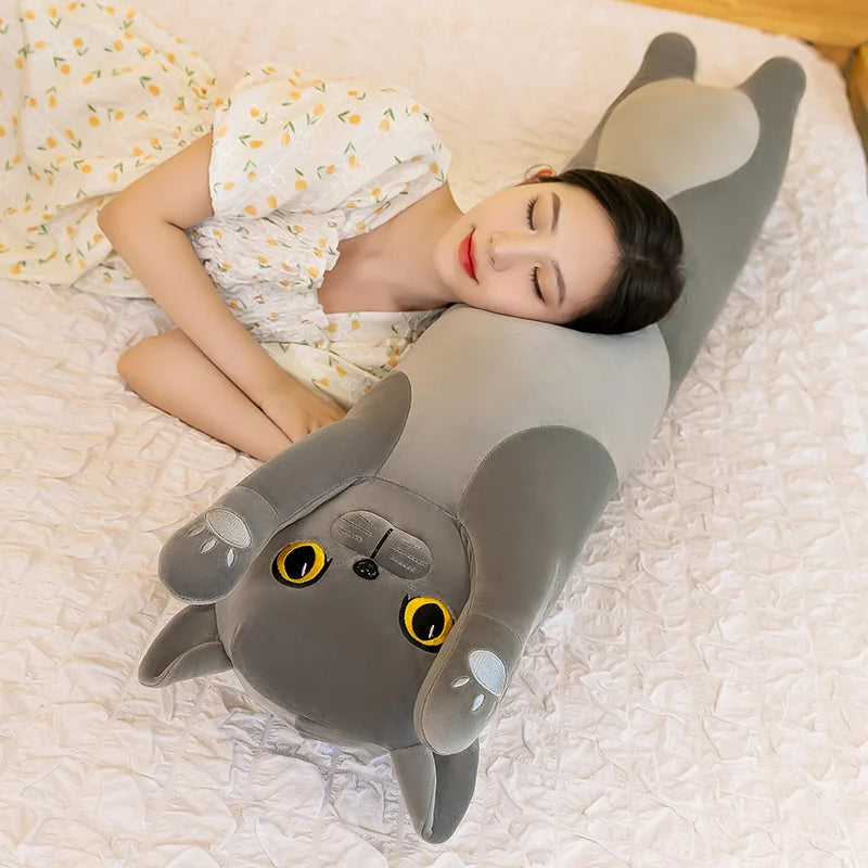 15 Styles 50-150cm Long Cat Plush Toys Stuffed Soft Pause Office Dog Doll Bed Sleepping Pillow Home Decor Birthday Girls Gifts