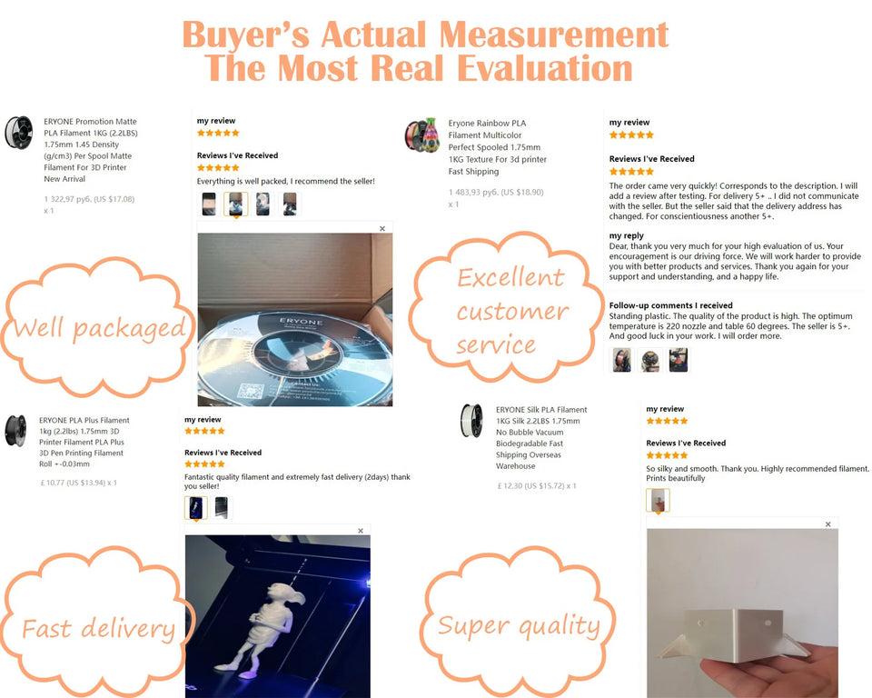 ERYONE 3KG ABS Plus Filament 3D Print 1.75mm ± 0,03 mm,Black White,abs+ Filament,1KG/Spool