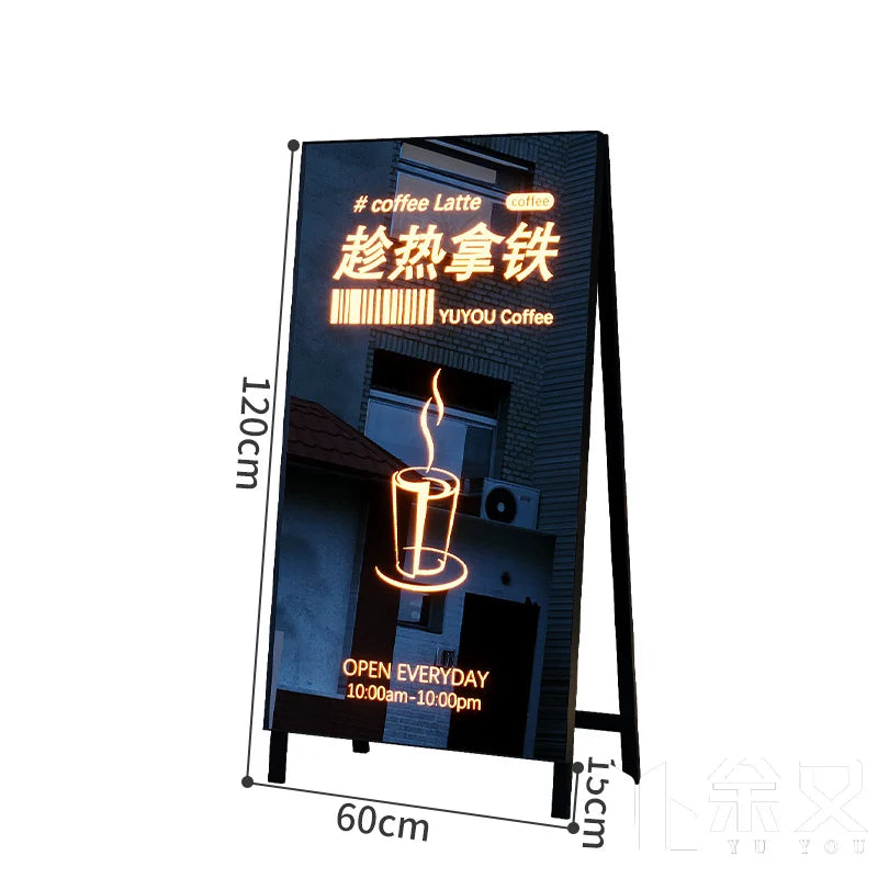 Outdoor photo mirror floor-to-ceiling clothing store display board door sign billboard mirror