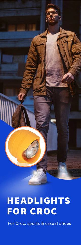 2PCS Shoe Lights PVC LED Headlight Shoe Charms Accessories for Night Rides Outdoor Activities Slipper Button 3 Lighting Modes