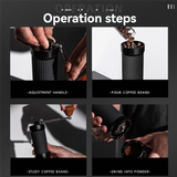 B82B-Coffee Bean Grinder,CNC Fine Steel Grinding Core, Hand-Cranked Portable Folding Coffee Mill