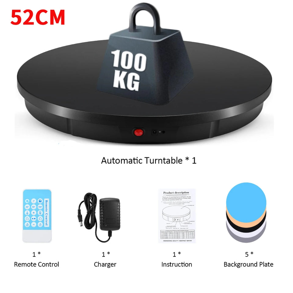 30/42/52CM 100KG Rotating Display Stand  360° Panoramic Automatic Display Table Turntable Photography Backdrop Shooting Booth
