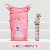 Fenice scissors storage bag,hold 8 scissors, 8 paintings, 6 colors cowhide,waist bag, pet beautician, barber's special waist bag