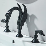 Wanmivezlo Gold Swan Basin Faucet Luxury Deck Mounted Dual Crystal Handle Bathroom Mixer Tap Cold and Hot Water Mixer Faucet