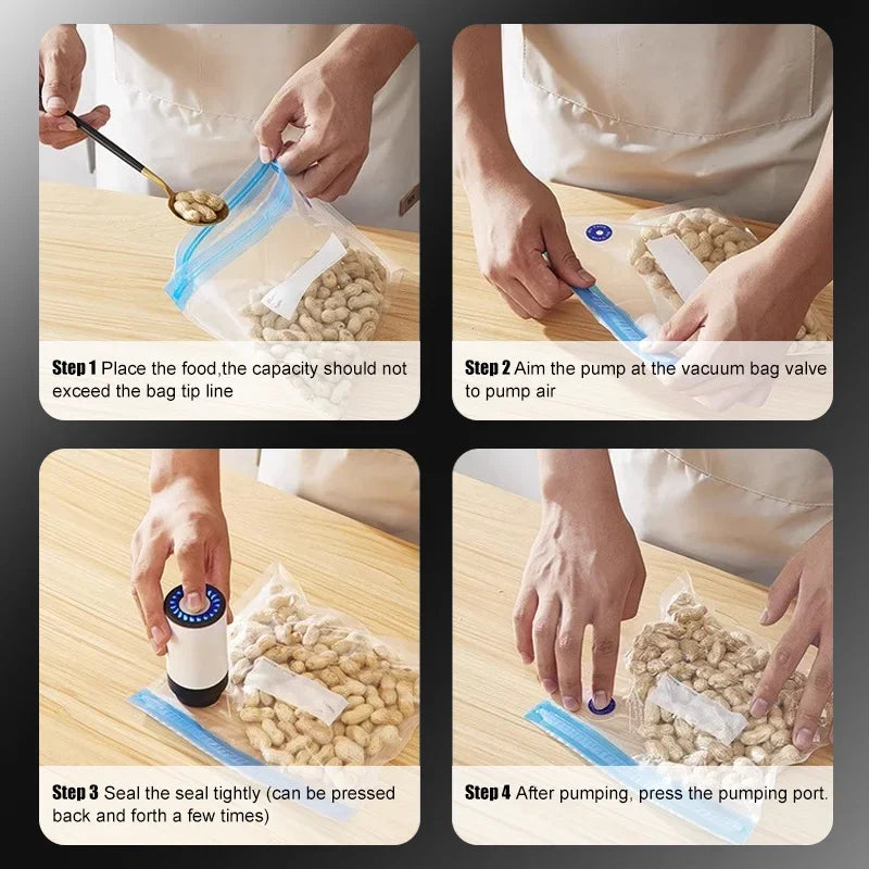 handheld vacuum sealer for Food Storage，Portable  vacuum sealer，Avoid cross contamination of food+ 50  vacuum seal bags