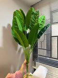 1pc 18 Leaves Artificial Plants Large Tropical Palm Tree Fake Banana Plants Leaves Real Touch for Home Garden Party Decor 2025