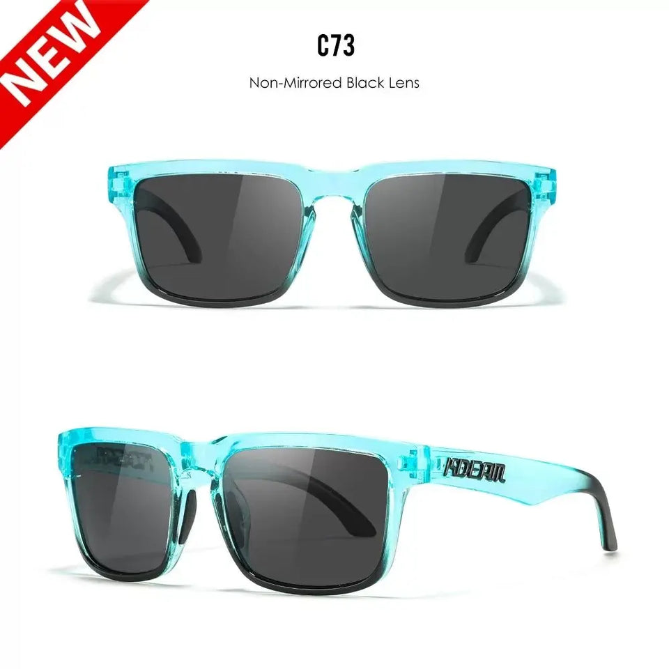 KDEAM New Arrivals Fashion Square Polarized Sunglasses For Men And Women Fishing Sun Glasses Colorful Lens With Hard Case