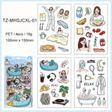 JIANWU Good Collection Book Series Vintage Life Character Landscape Material Collage PET Sticker Creative DIY Journal Stationery